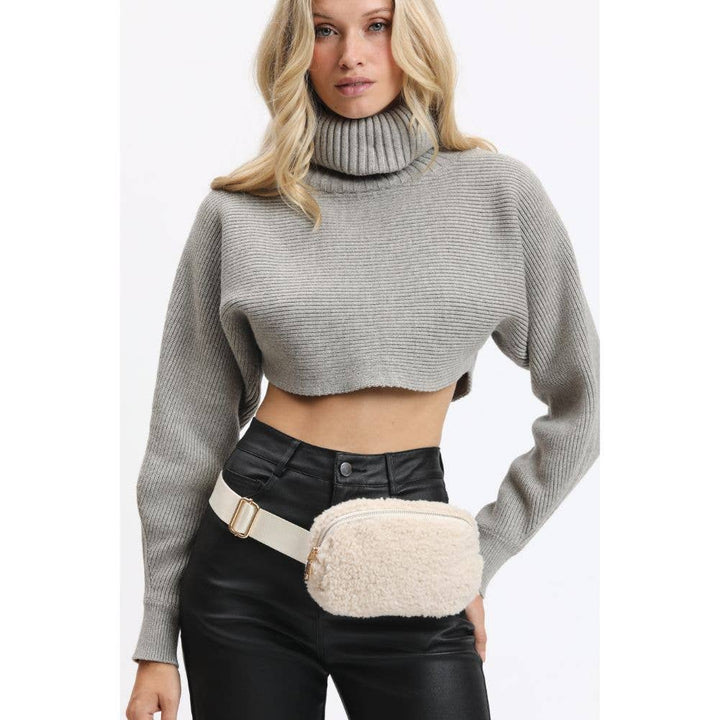 SHERRY SHERPA SHEARLING BELT BAG - IVORY