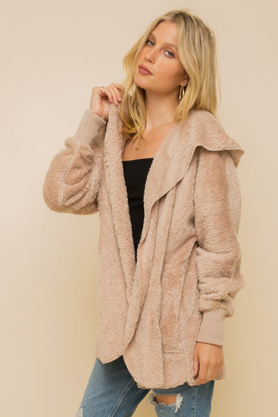 THE COZIEST YET POCKETED CARDIGAN - TAUPE