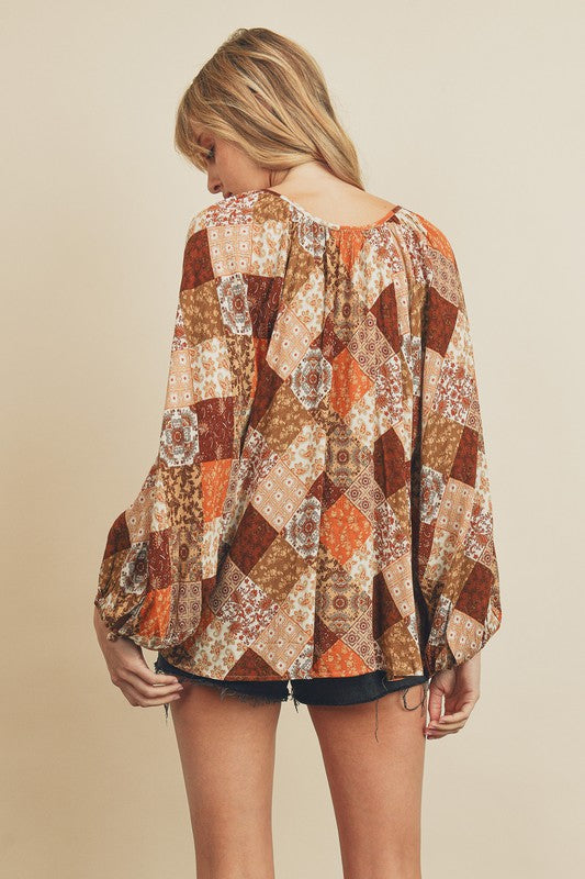 PAISLEY PATCHWORK BLOUSE