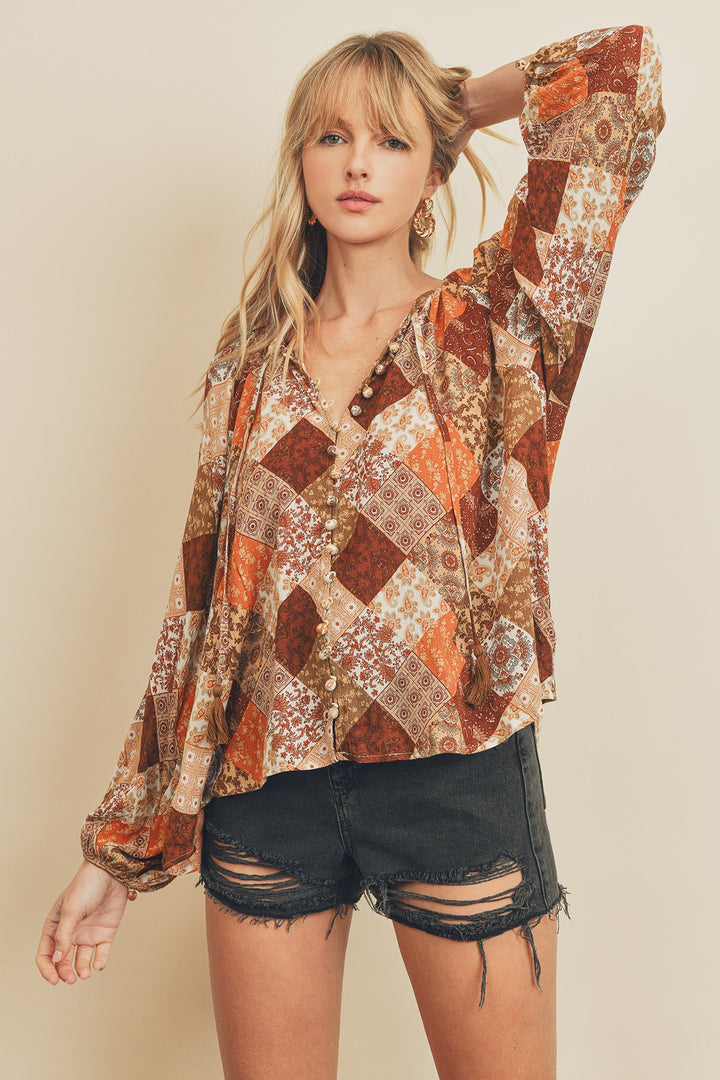 PAISLEY PATCHWORK BLOUSE