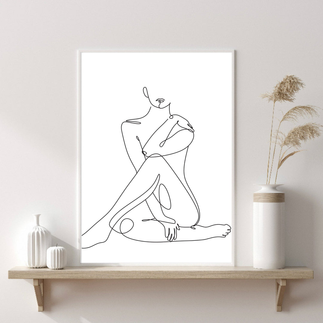 WOMAN'S BODY LINE ART