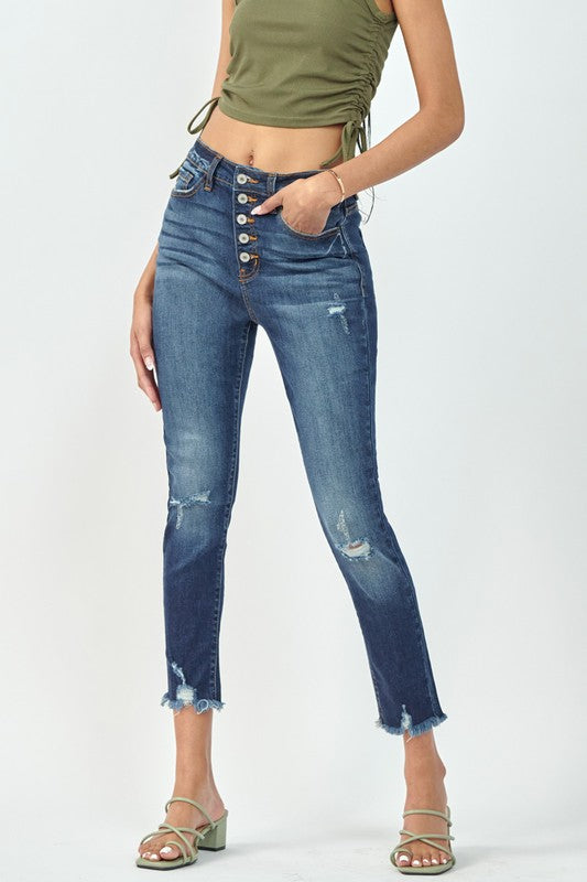 TILLEY FRAYED ANKLE HIGH WAISTED SKINNY