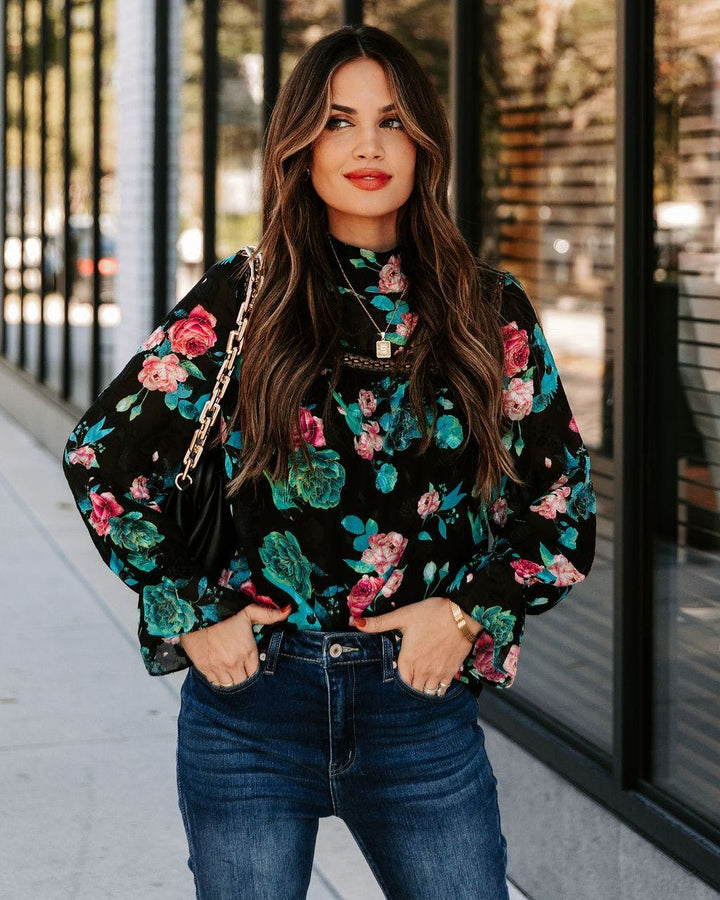 RIOS FLORAL LACE BLOUSE