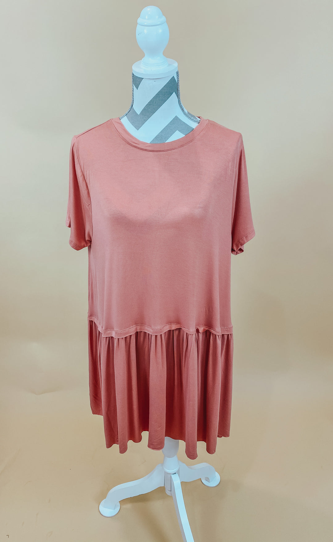 MEL RUFFLE SHORT SLEEVE TEE - ROSE