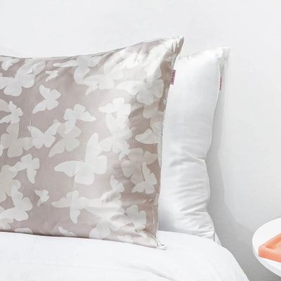 SATIN PILLOWCASE -CHAMPAGNE BUTTERFLY