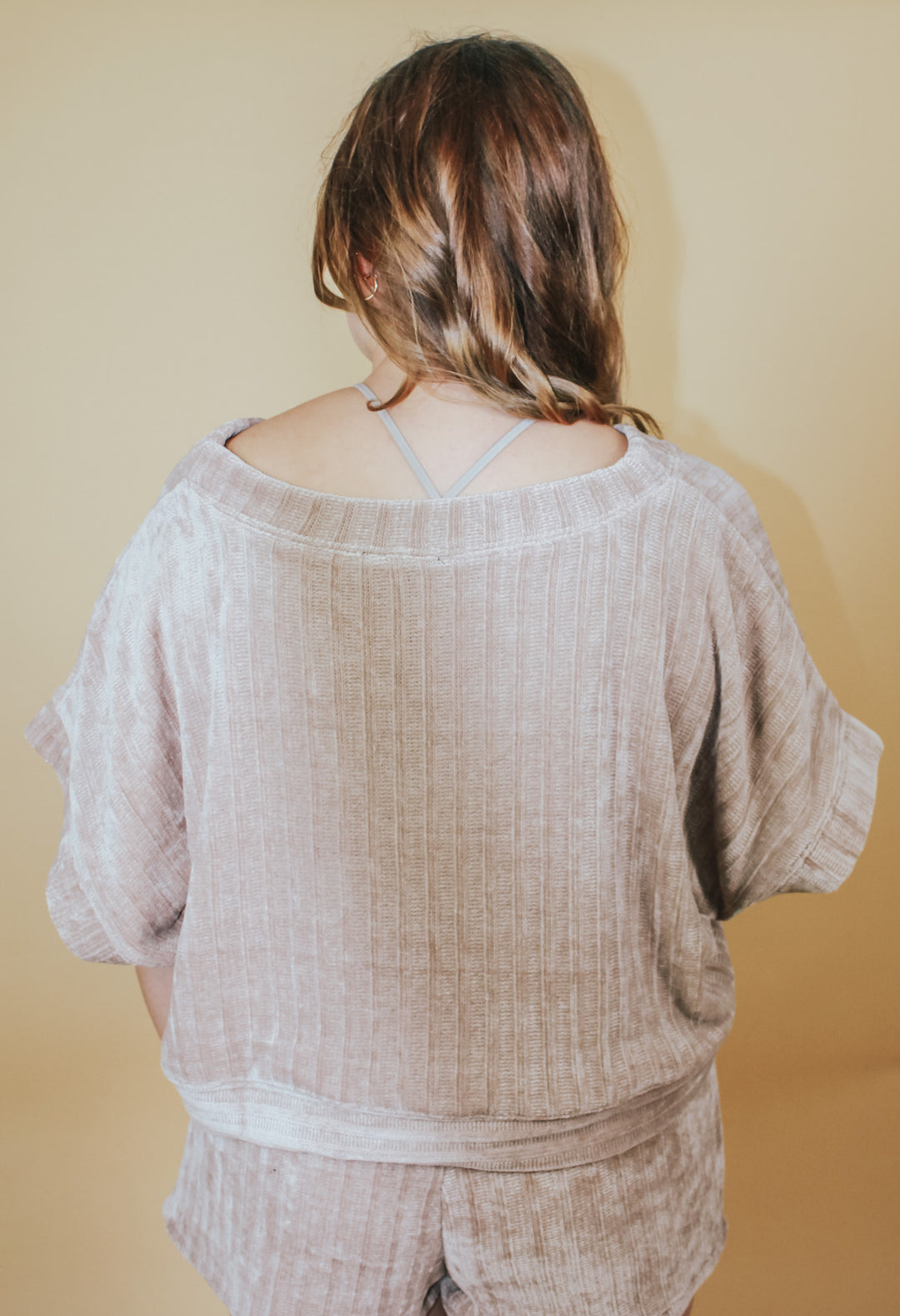 WAYWARD CHENILLE CROP LOUNGE TOP