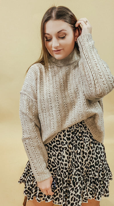 THE HILLS MOCK NECK PULLOVER SWEATER